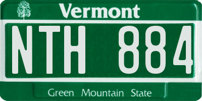 VT license plate NTH884