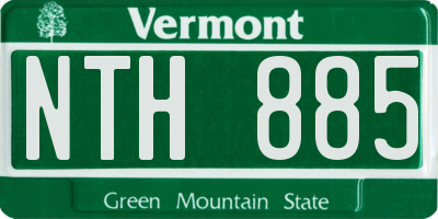 VT license plate NTH885