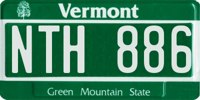 VT license plate NTH886