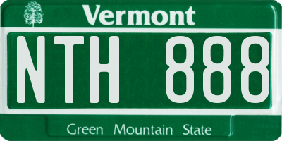 VT license plate NTH888
