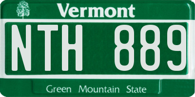 VT license plate NTH889