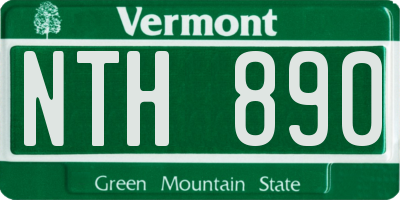 VT license plate NTH890