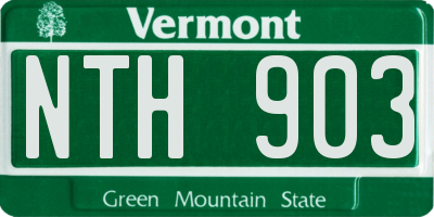 VT license plate NTH903