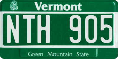 VT license plate NTH905
