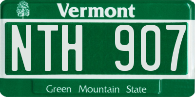 VT license plate NTH907