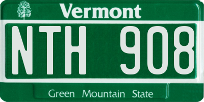 VT license plate NTH908