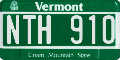 VT license plate NTH910
