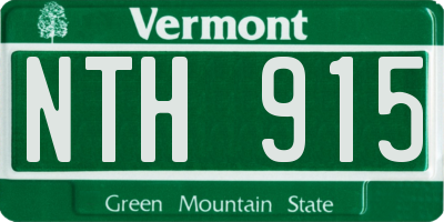 VT license plate NTH915