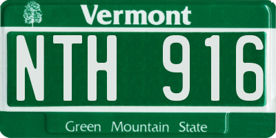 VT license plate NTH916