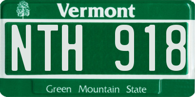VT license plate NTH918