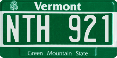 VT license plate NTH921
