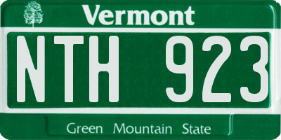 VT license plate NTH923