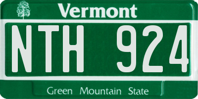 VT license plate NTH924