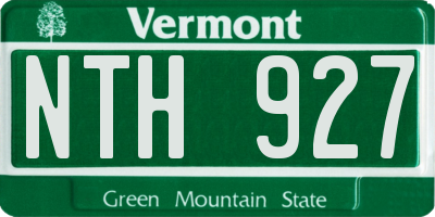 VT license plate NTH927