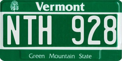 VT license plate NTH928