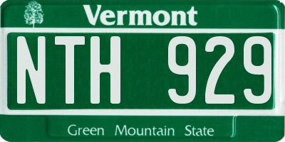 VT license plate NTH929