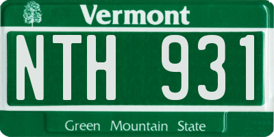 VT license plate NTH931