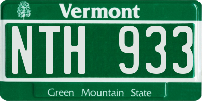 VT license plate NTH933