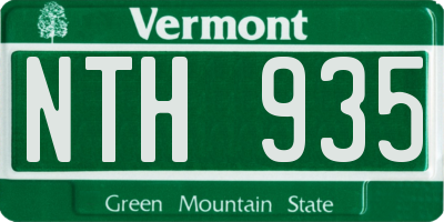 VT license plate NTH935