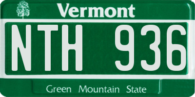 VT license plate NTH936