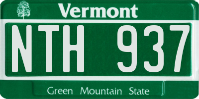 VT license plate NTH937