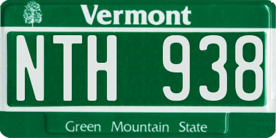 VT license plate NTH938