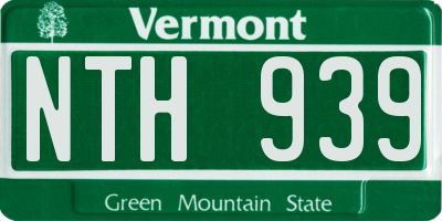 VT license plate NTH939