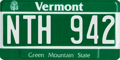 VT license plate NTH942