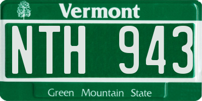 VT license plate NTH943