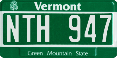 VT license plate NTH947
