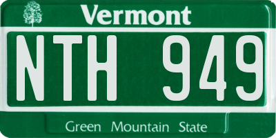 VT license plate NTH949
