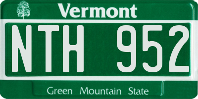 VT license plate NTH952