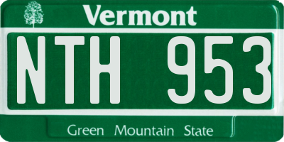 VT license plate NTH953