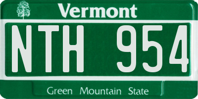 VT license plate NTH954