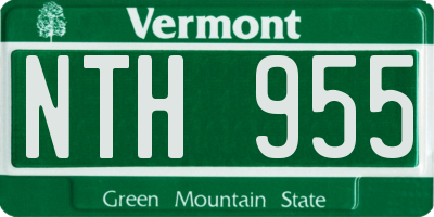 VT license plate NTH955