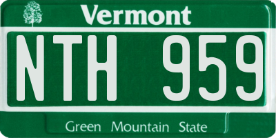 VT license plate NTH959
