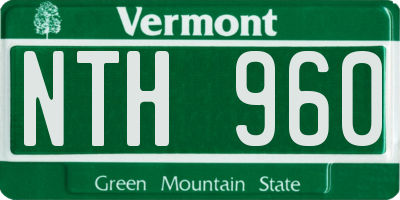 VT license plate NTH960
