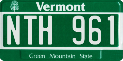 VT license plate NTH961