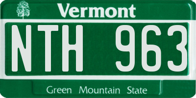 VT license plate NTH963