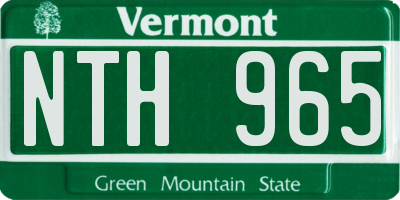VT license plate NTH965