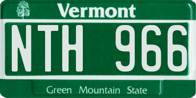 VT license plate NTH966