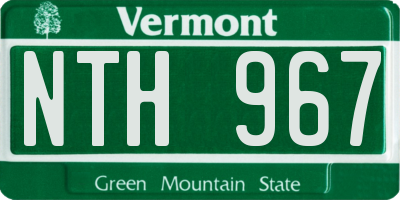 VT license plate NTH967