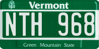 VT license plate NTH968