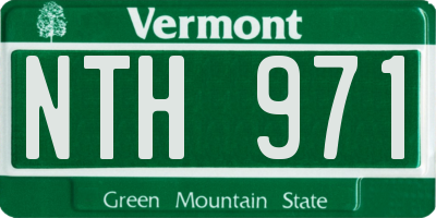 VT license plate NTH971