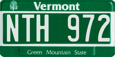 VT license plate NTH972