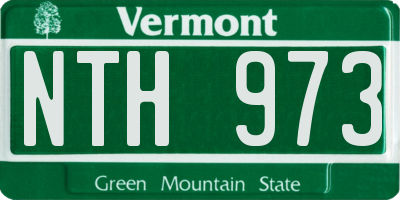 VT license plate NTH973