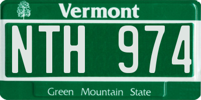 VT license plate NTH974