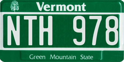 VT license plate NTH978