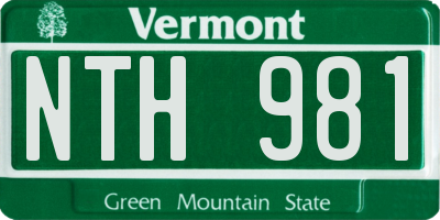 VT license plate NTH981