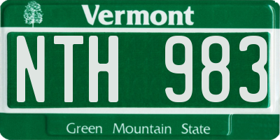 VT license plate NTH983